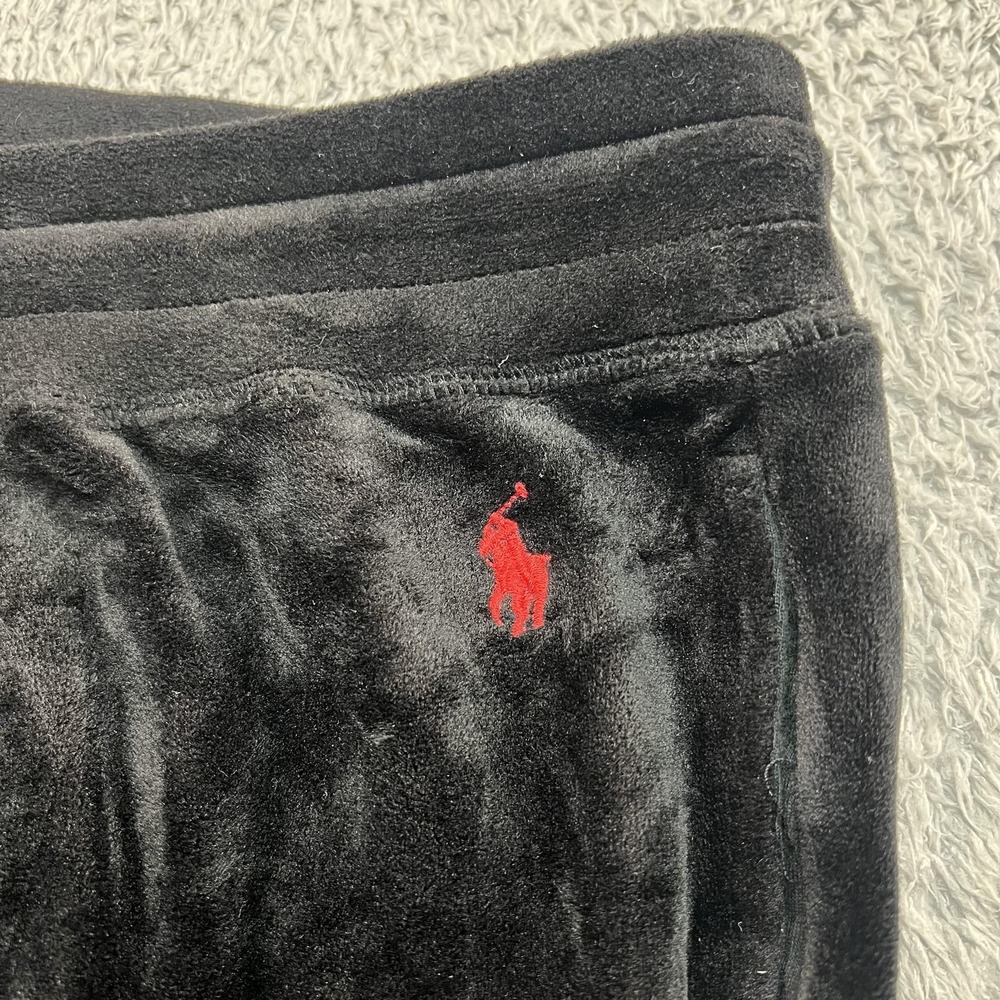 Polo Ralph Lauren Pajama Pants Mens 4XL Black Velour Sleepwear Drawstring - Picture 3 of 6